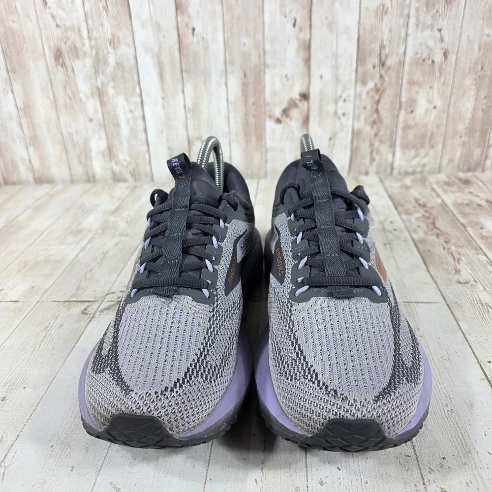 Brooks Revel 7 Womens Running Shoes Grey Purple Bronze 1204241B522 Size 8.5 B